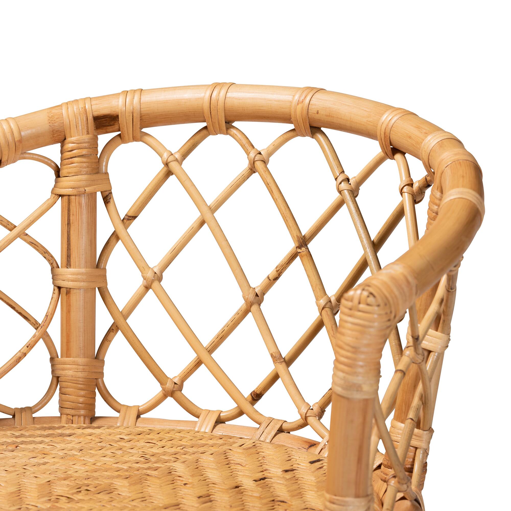 Alt View 1. bali & pari - Orchard Modern Bohemian Natural Rattan Counter Stool - Natural Brown.