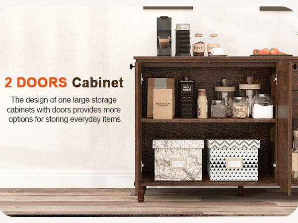 2 DOORS Cabinet

The design of one large storage cabinets with doors provides more options for storing everyday items