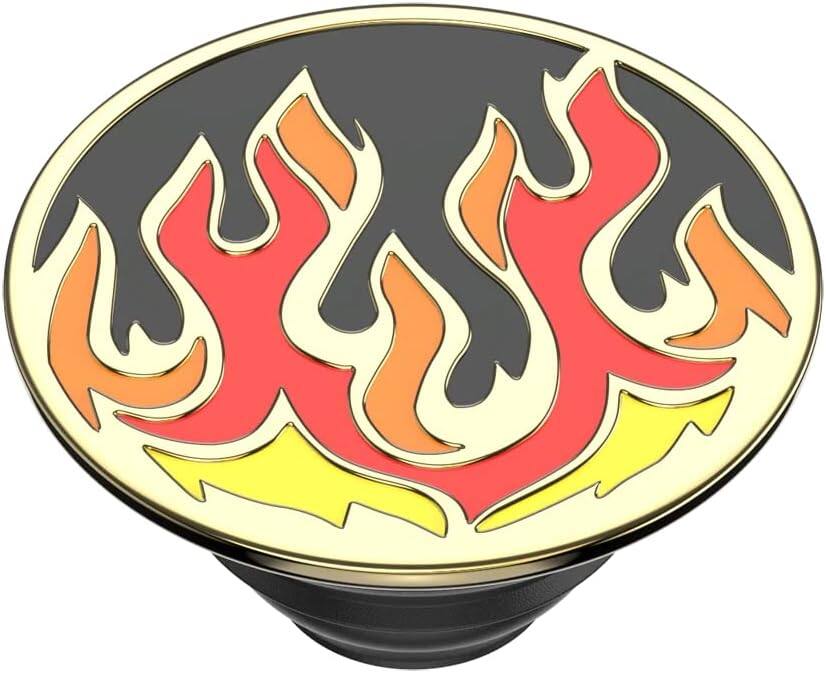 Alt View 1. PopSockets - PopSocket PopGrip Enamel Flame on Black - Black.