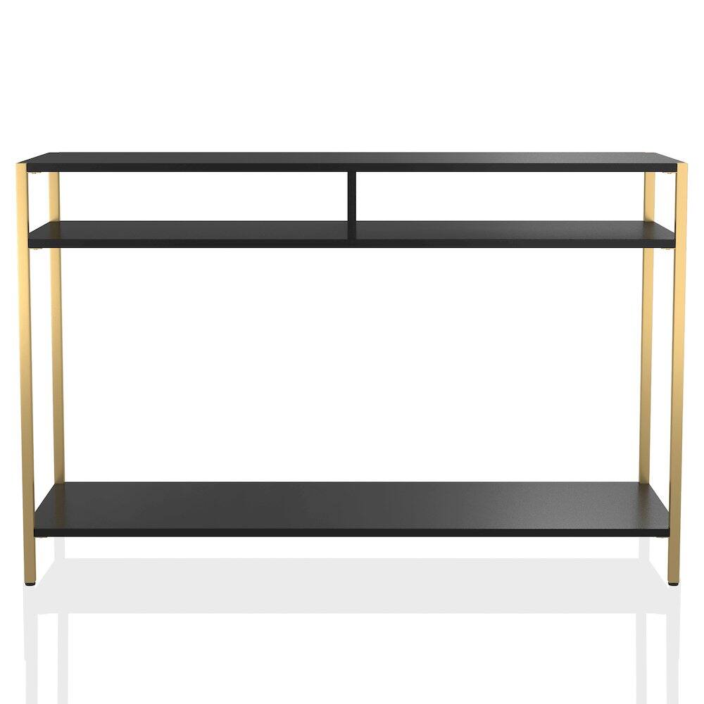Alt View 2. Furniture of America - Mirah Contemporary Metal 3-Shelf Console Table - Black.