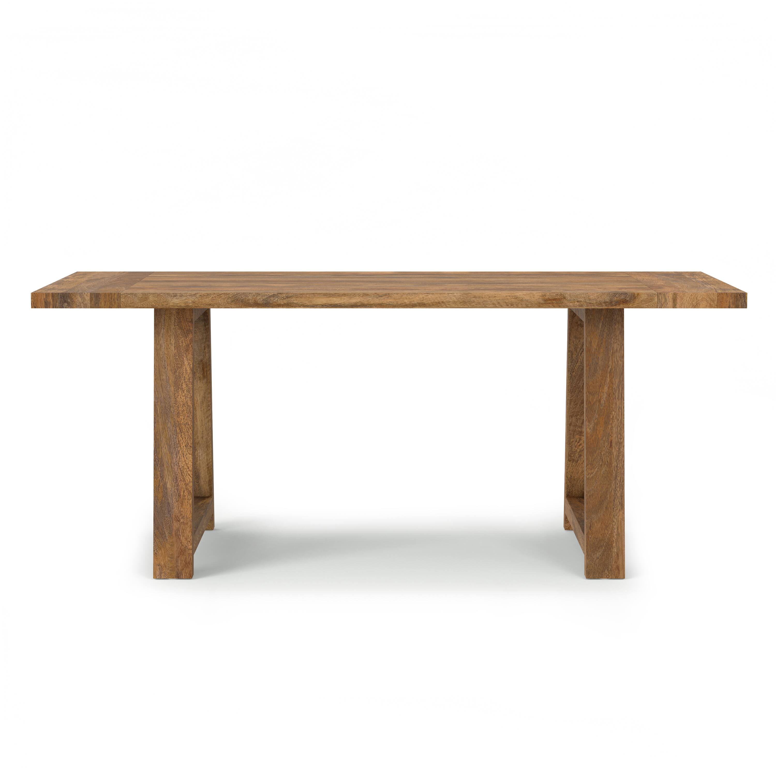 Left. Simpli Home - Whitley 72 inch Wide Solid Mango Farmhouse Dining Table in Burnt Wax - Burnt Wax.
