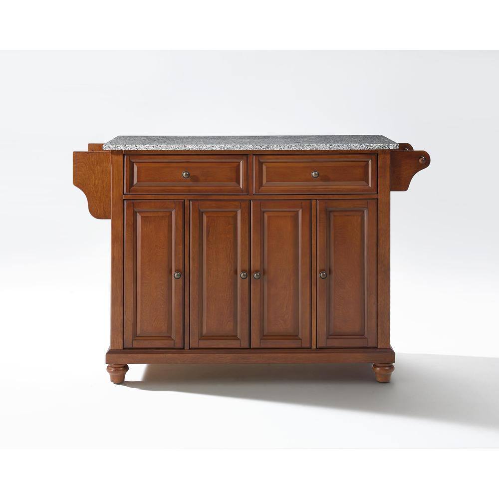 Left. Crosley Furniture - Cambridge Granite Top Full Size Kitchen Island/Cart - Cherry.