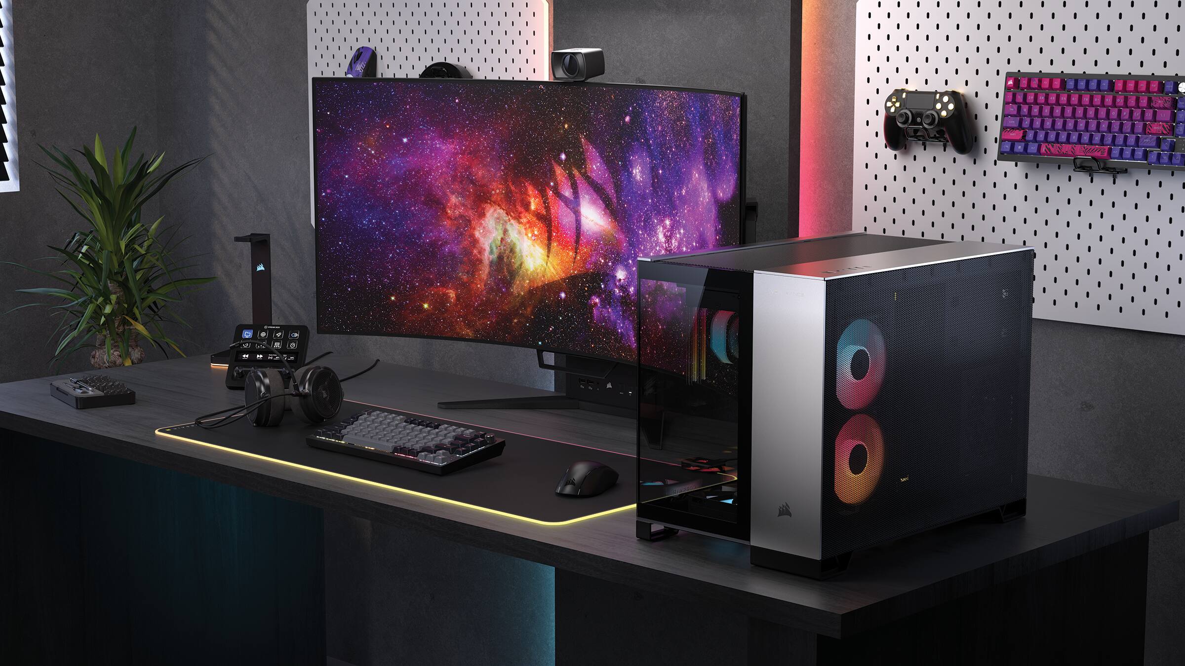 I have a desktop computer with a monitor, keyboard, and mouse.