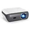 Front. Happrun - Smart Google TV Projector with Native 1080P Resolution 4K Support and Dolby Audio - White.