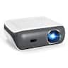 Happrun - Smart Google TV Projector with Native 1080P Resolution 4K Support and Dolby Audio - White