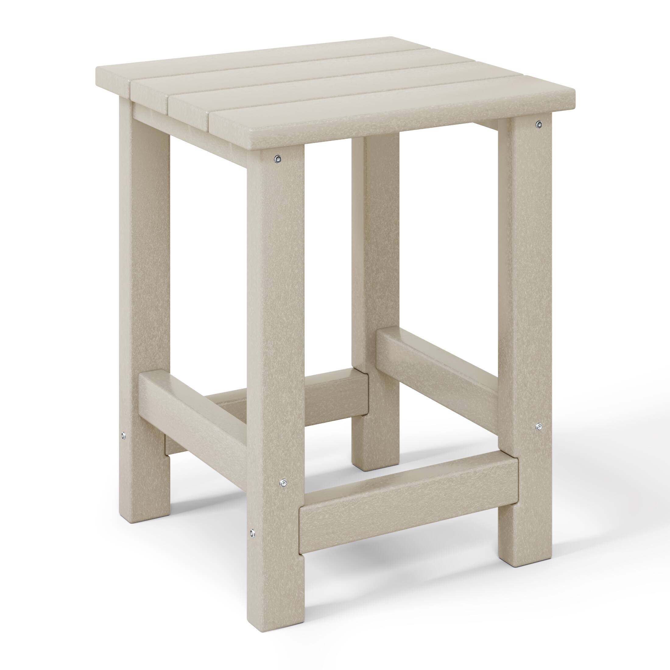 Alt View 4. WestinTrends - WestinTrends Malibu 2-Piece Kids Outdoor HDPE Adirondack Chair With Square Side Table Set - Sand.