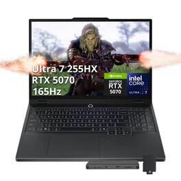 Lenovo - Legion 5 15.1" gaming,Intel Ultra7 255HX(> i9-14900HX),RTX 5070,64GB DDR5,4TB SSD+1TB Dock Set,Win 11 Pro - Black