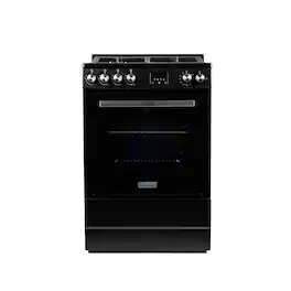 Magic Chef - 24 in 4-Burner Freestanding Gas Range in Black - Black