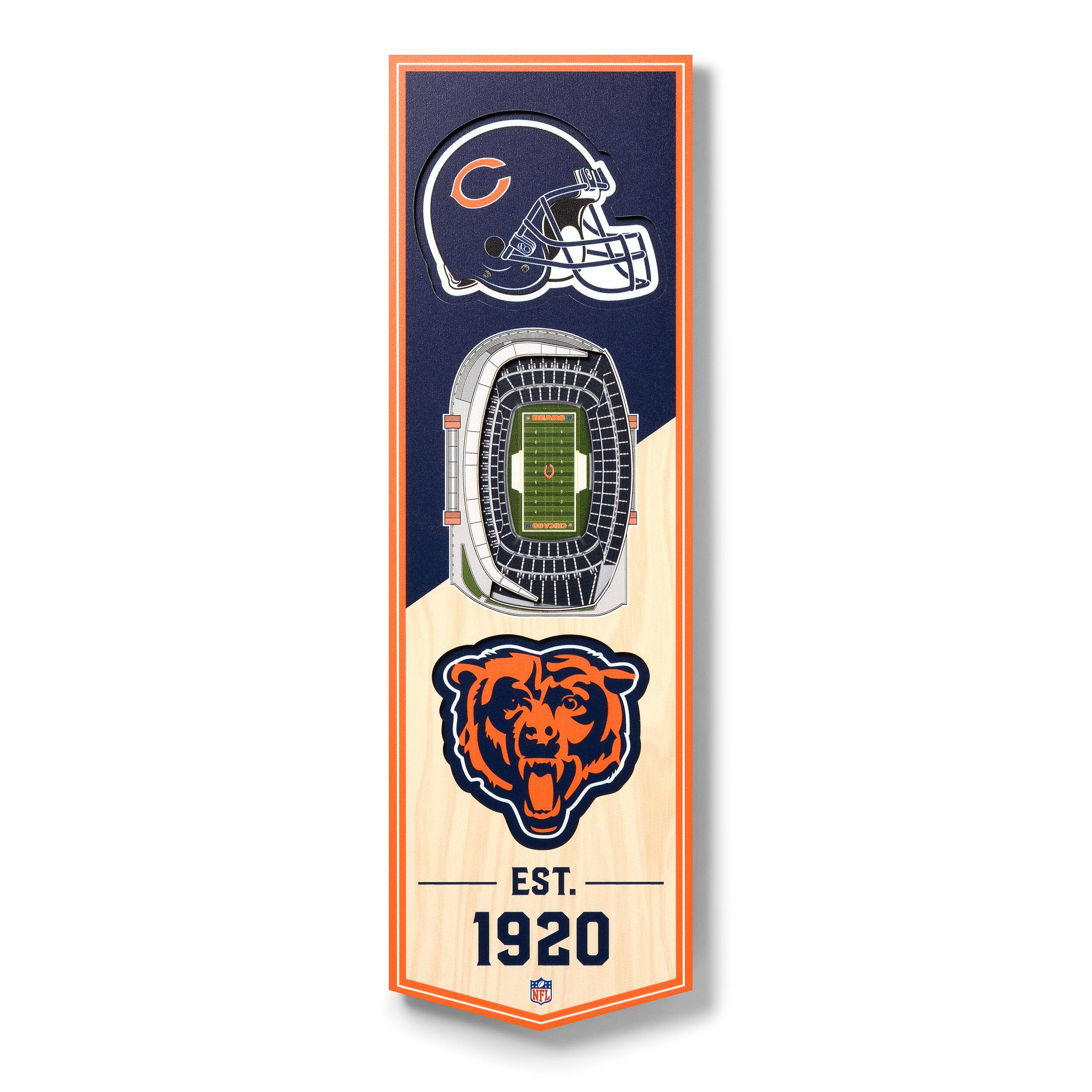 YouTheFan - Chicago Bears 6'' x 19'' 3D StadiumView Banner - Multicolor price history on PriceWatchPro