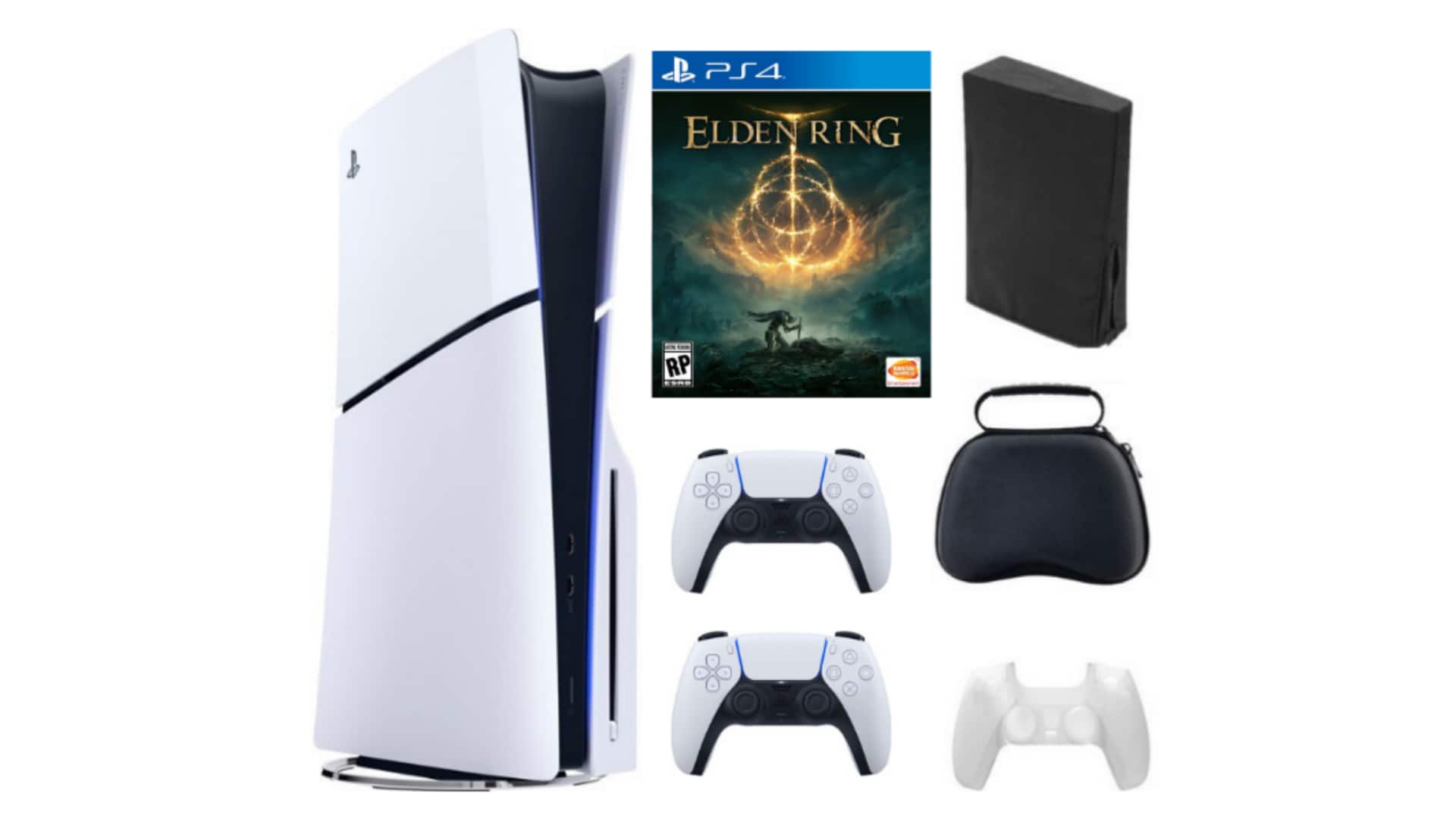 Playstation 5 Slim + Elden Ring Bundle with Extra Controller, Accessories - PlayStation 5