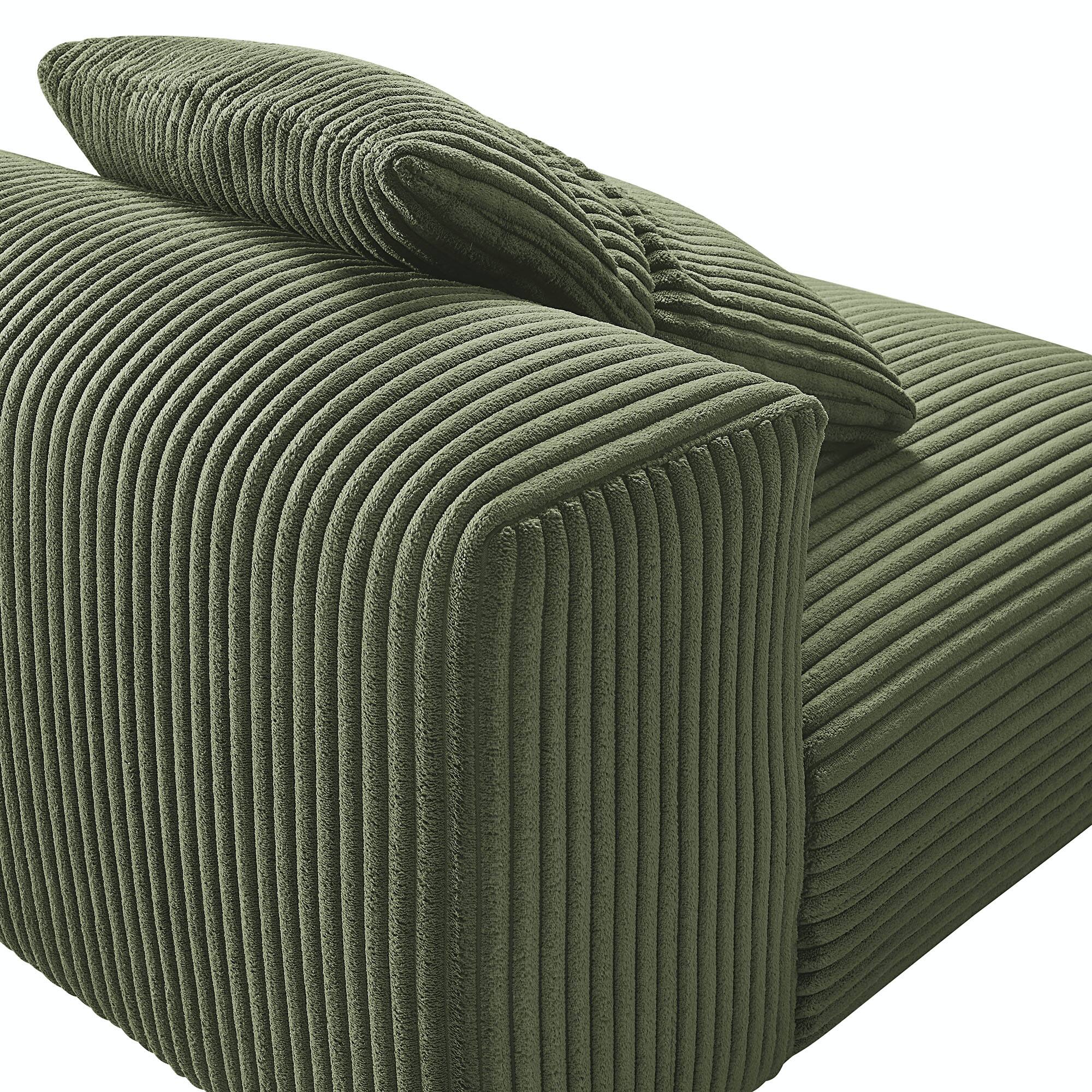 Alt View 6. Modway - Solace Modular Corduroy Upholstered Armless Chair by Modway - Fern.