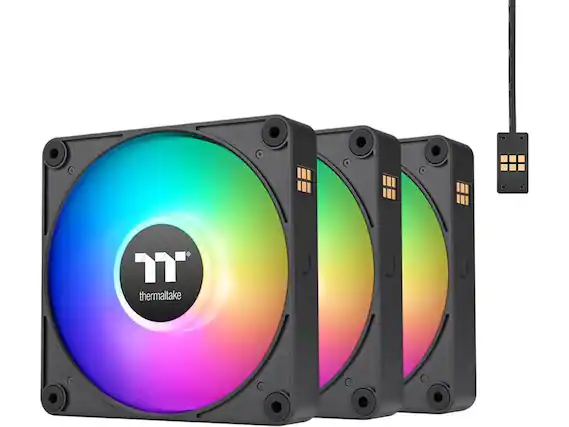 Front. Thermaltake - Thermaltake CT120 EX ARGB Fan (3-Pack), Magnetic, 5V Sync, 16.8M Colors, 120mm Case Fan - Multicolor.