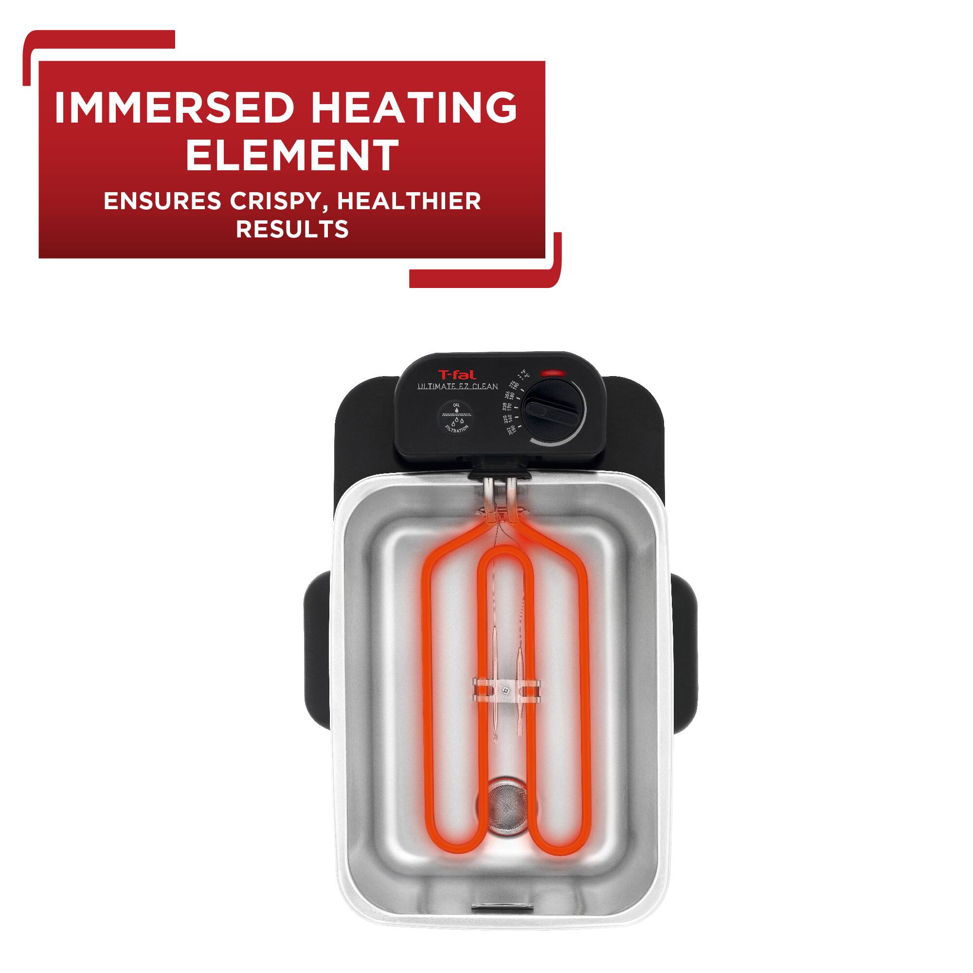 IMMERSED HEATING ELEMENT ENSURES CRISPY, HEALTHIER RESULTS

T-fal LILTIMATE, + CLEAN