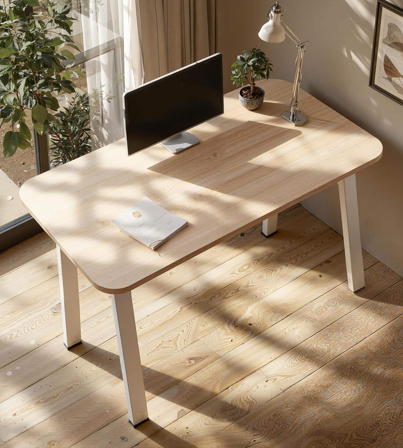 Acanva - Modern Modular Computer Office Desk, Simple Style Small Study Writing Workstation Table for Home & Business, Standard - Natural