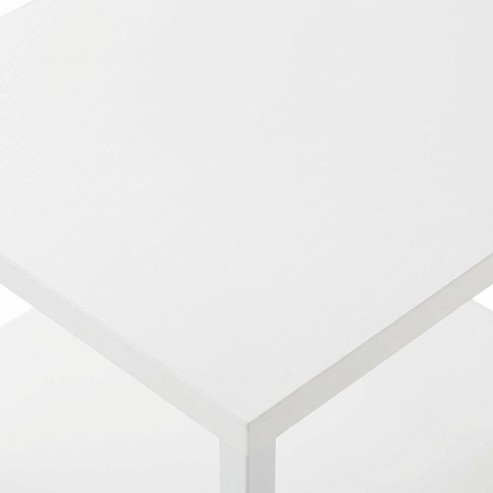 Alt View 1. FurniFact - White metal frame end table with modern design and sturdy construction - White/White.