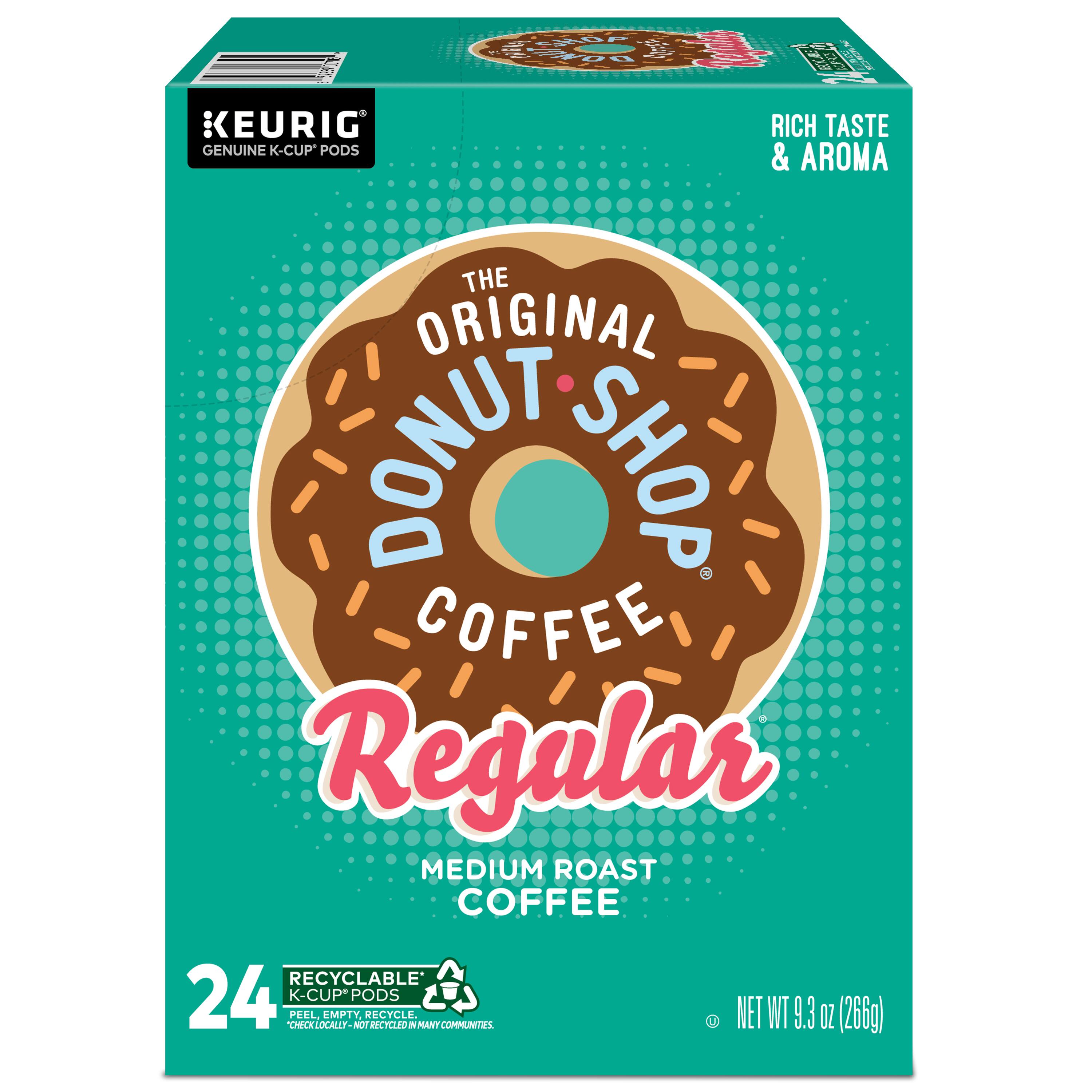 The Original Donut Shop Coffee Regular Medium Roast Coffee 24 K-Cup Pods Peel Empty Recycle Check Locally Not Recyclable In Mant Communities Net Wt 9.3 Oz (266g)