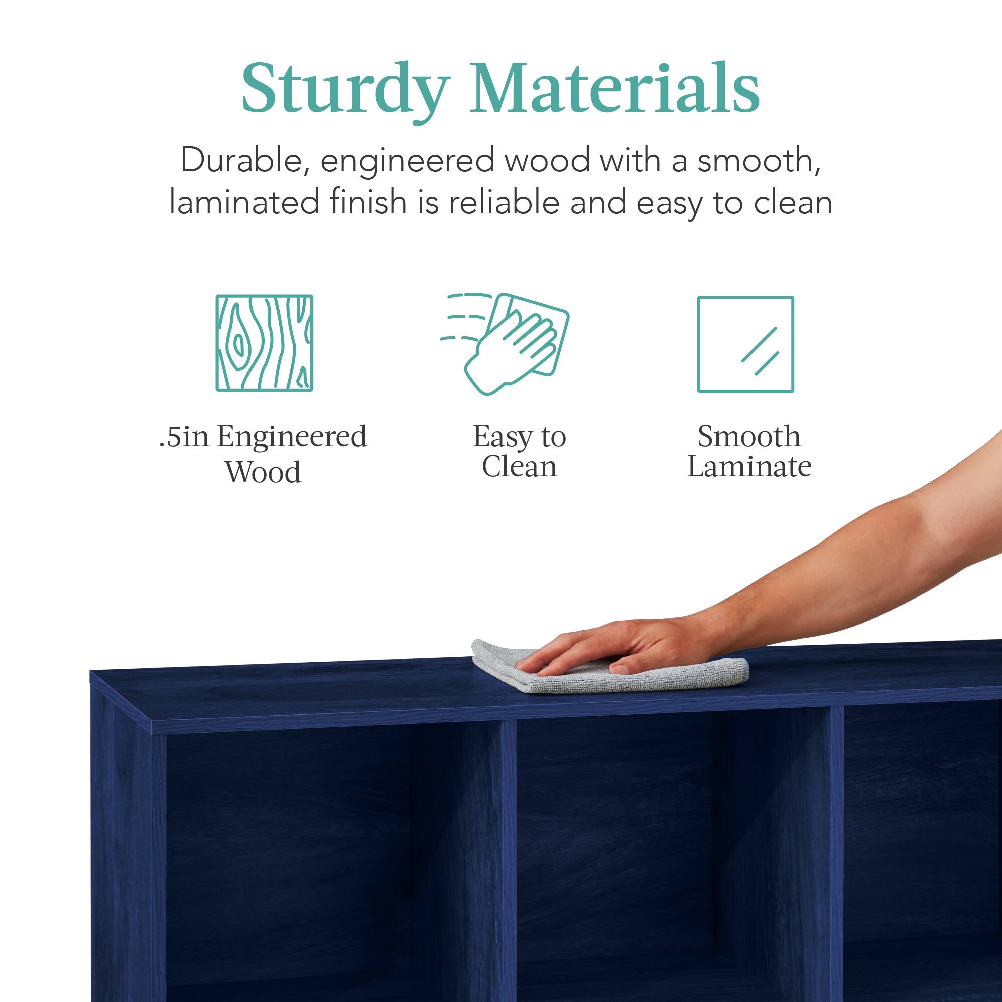Sturdy Materials: Durable, engineered wood with a smooth, laminated finish is reliable and easy to clean. 

- .5in Engineered Wood
- Easy to Clean
- Smooth Laminate
