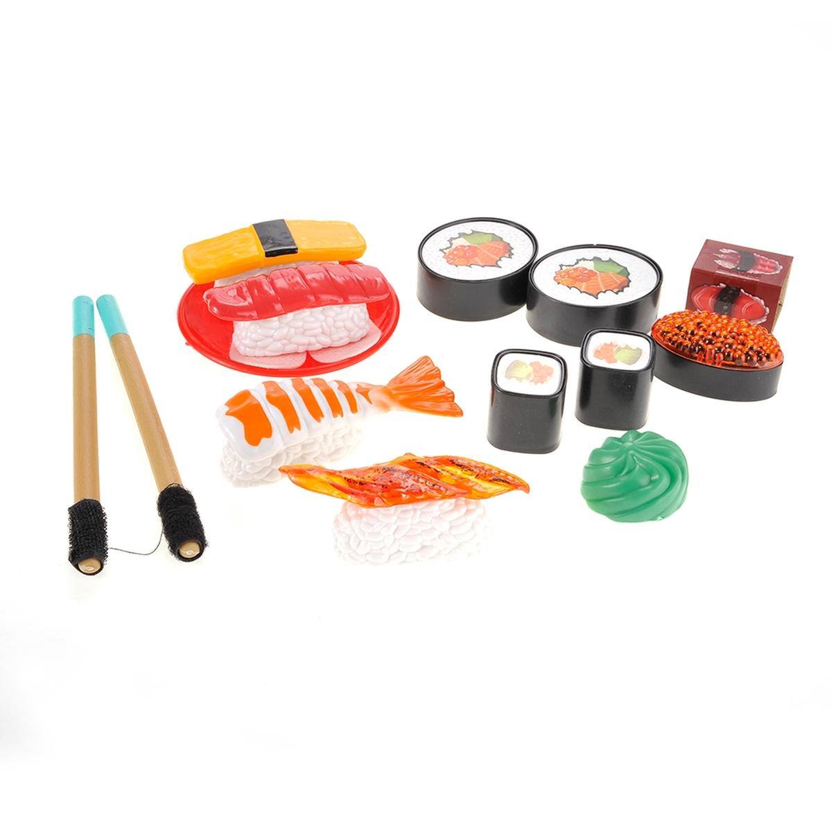 Angle. JuzToys - Play Food Sets for Kids Kitchen, 21pcs Japanese Sushi Bento Box Kitchen Toys, Pretend Play for Toddlers 3-5 Black/Red - Multi.
