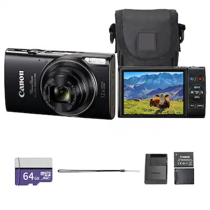 Canon PowerShot ELPH 12x15 LENS ZOOM CANON 1:3.6-7.0 5.0mm 54 5 A OPTICAL 200M 12x A FUNC 5 INFO () MENU Canon CE 64GE GB XC Canon