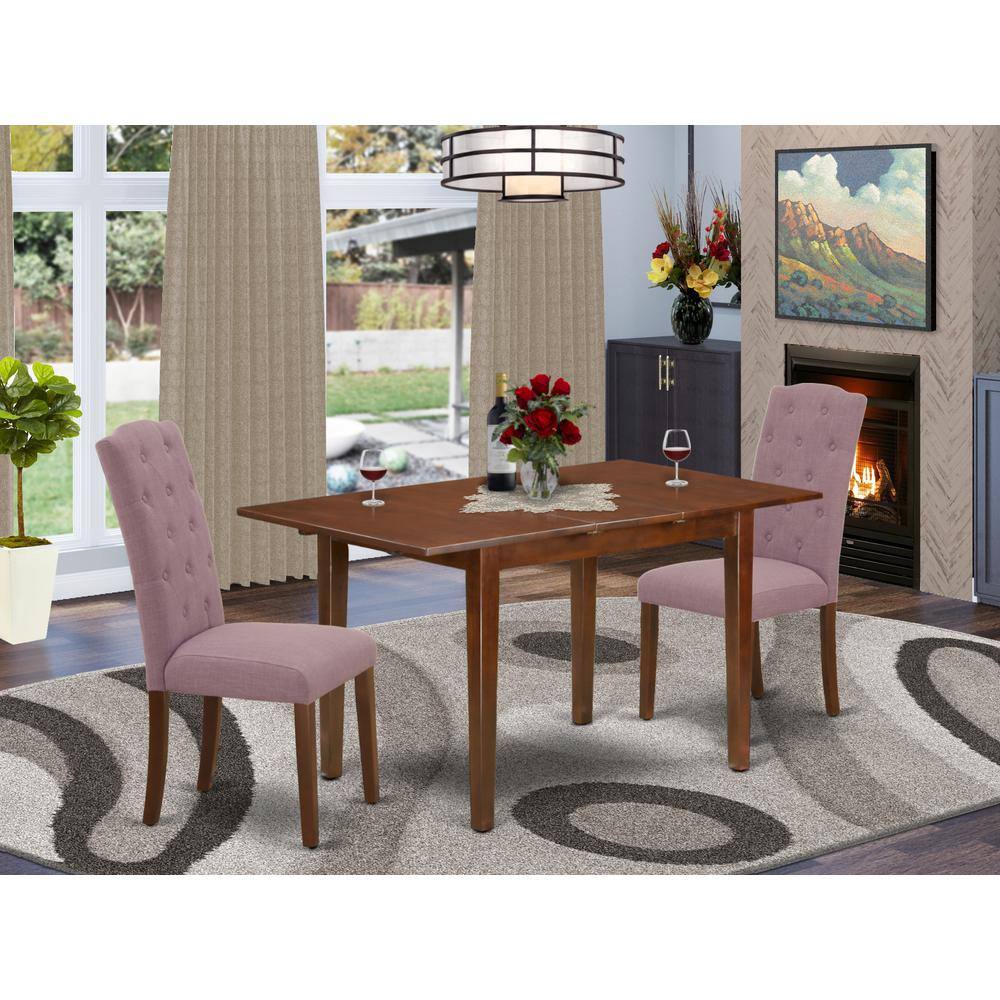 Left. East West Furniture - Dining Room Set Mahogany - Brown.