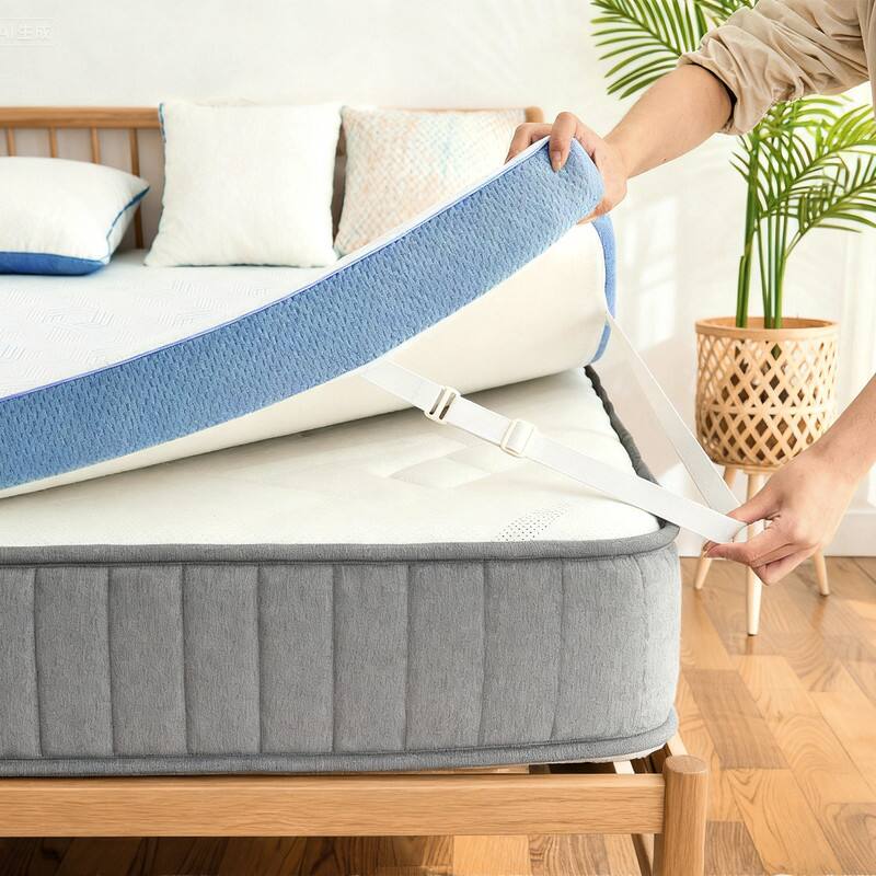 Back. Dyonery - 3" Firm Mattress Topper for Pressure Relief, High-Density Mattress Pad with Removable Cover, CertiPUR-US Certified - White.