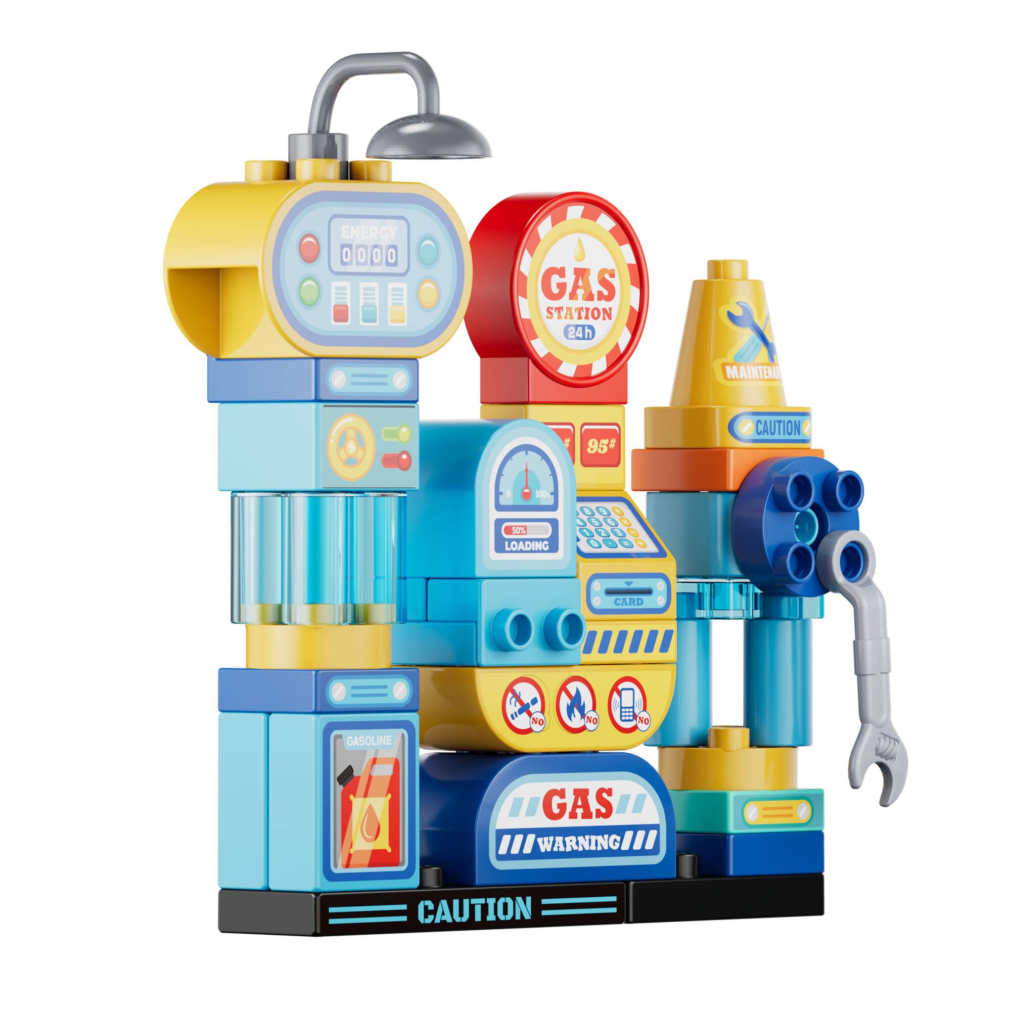 ENERGY I 1 1 0 GAS STATION 24h MAINTEX 95 CAUTION: 2 OS LOADING L - - 1 . - - - - CARD GASOLINE NO N0 No GAS " WARNING CAUTION