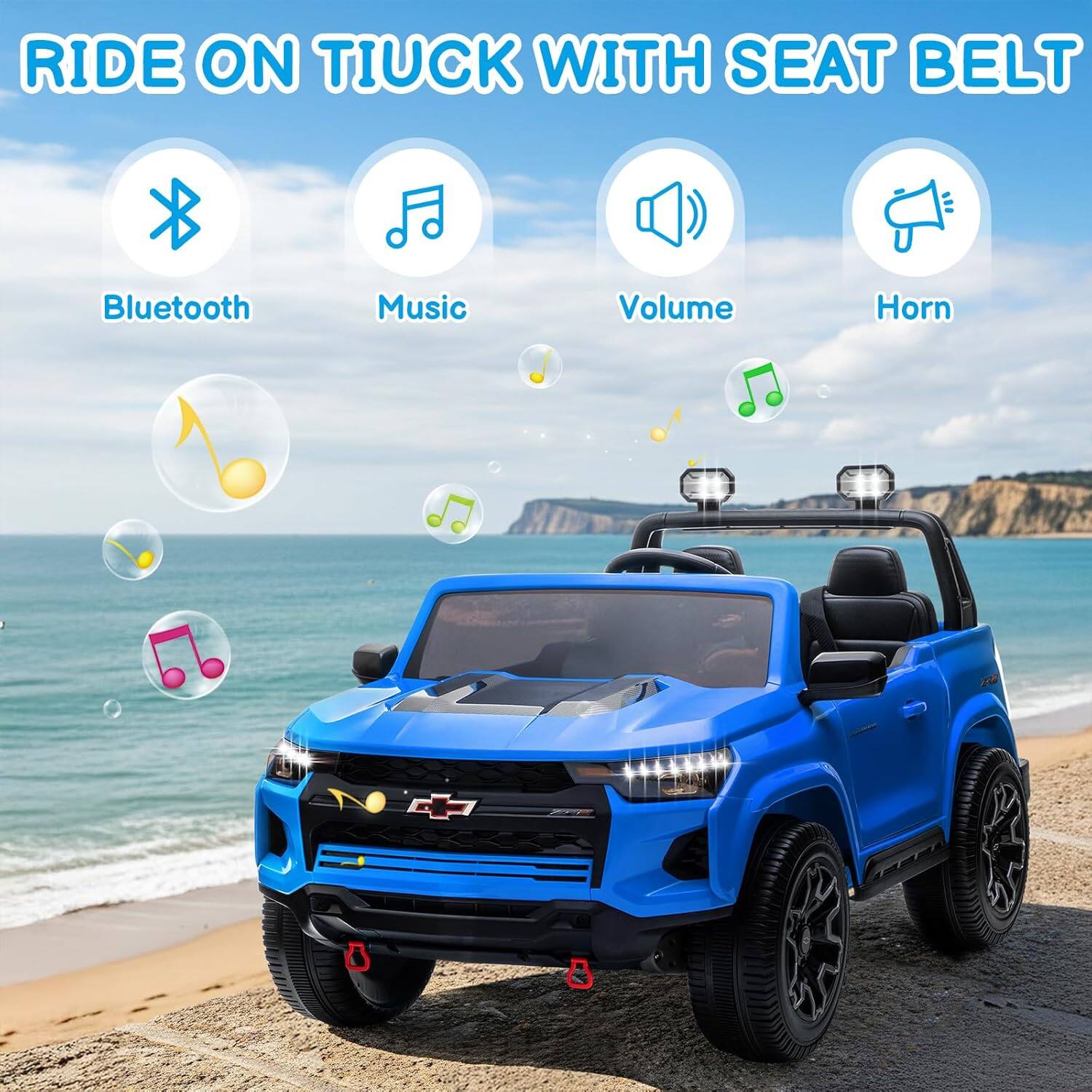 RIDE ON TIUCK WITH SEAT BELT

Bluetooth Music Volume Horn
