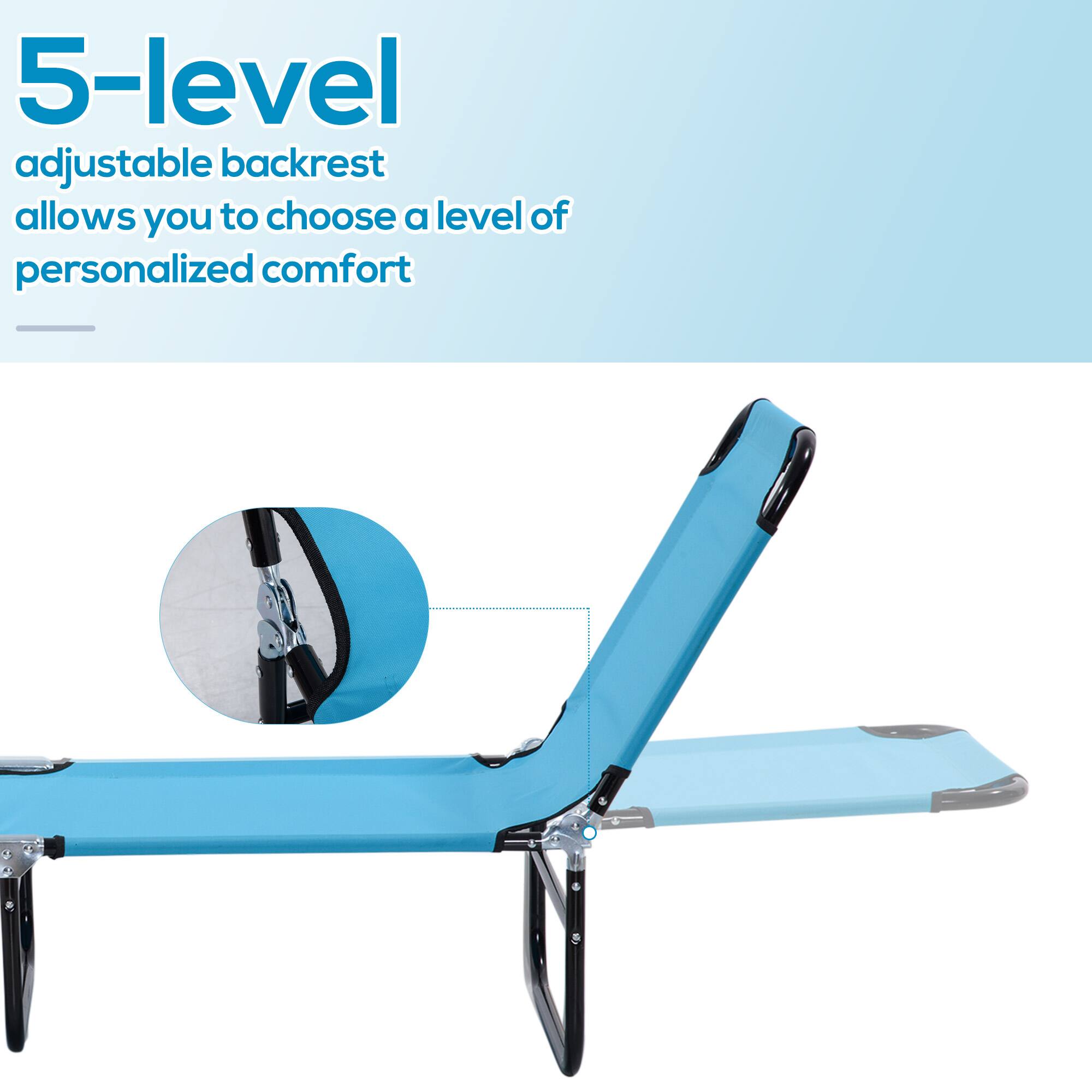 5-level
adjustable backrest
allows you to choose a level of personalized comfort
