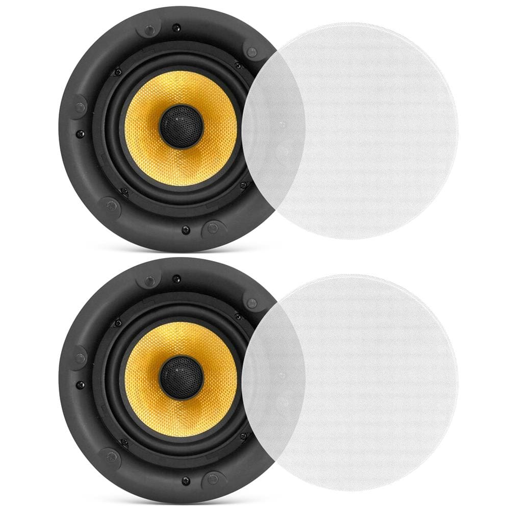 Front. PYLE - 6.5’’ In-Wall/In-Ceiling Hi-Fi Speakers - Black.