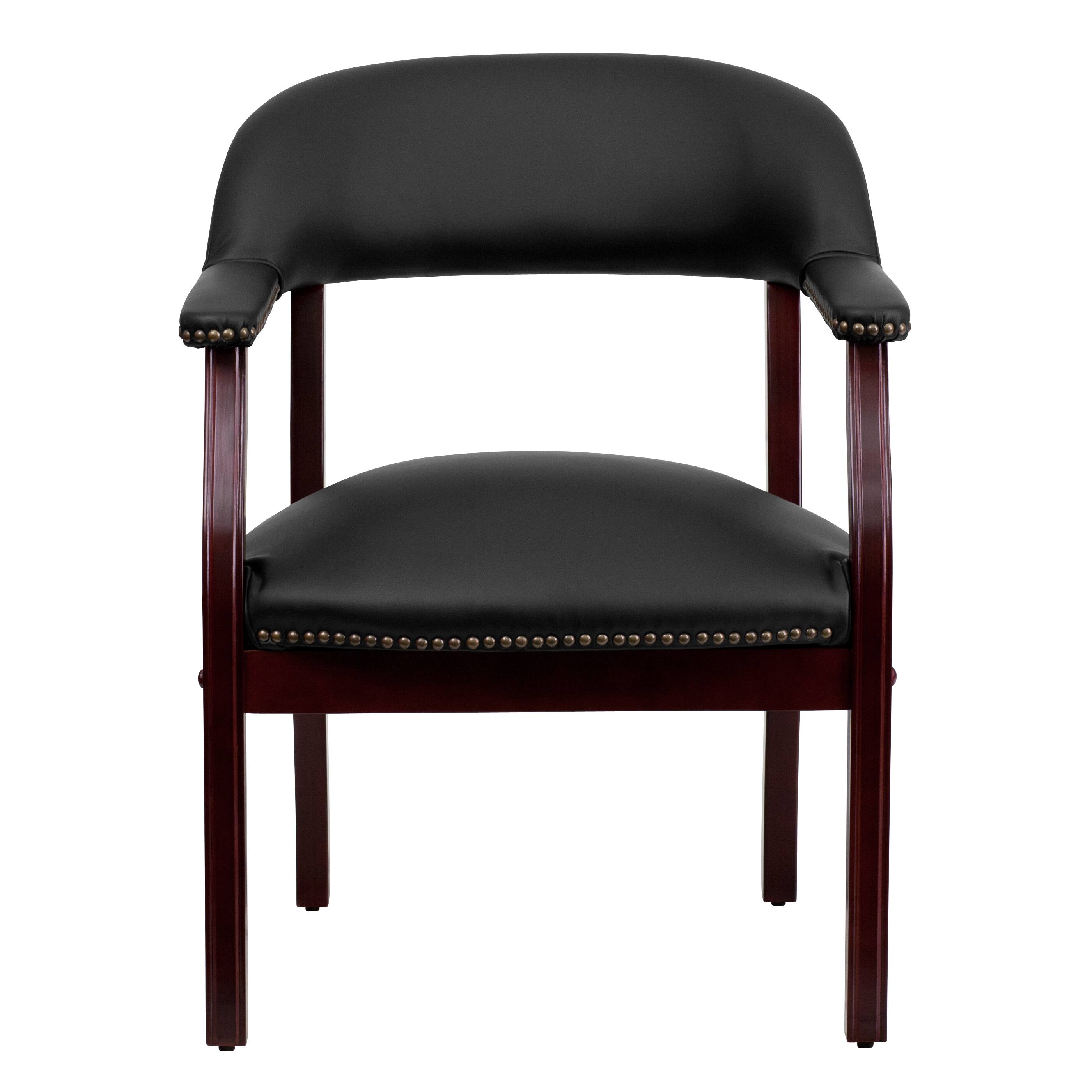 Alt View 7. Emma + Oliver - Conference Chair with Accent Nail Trim - Black LeatherSoft.