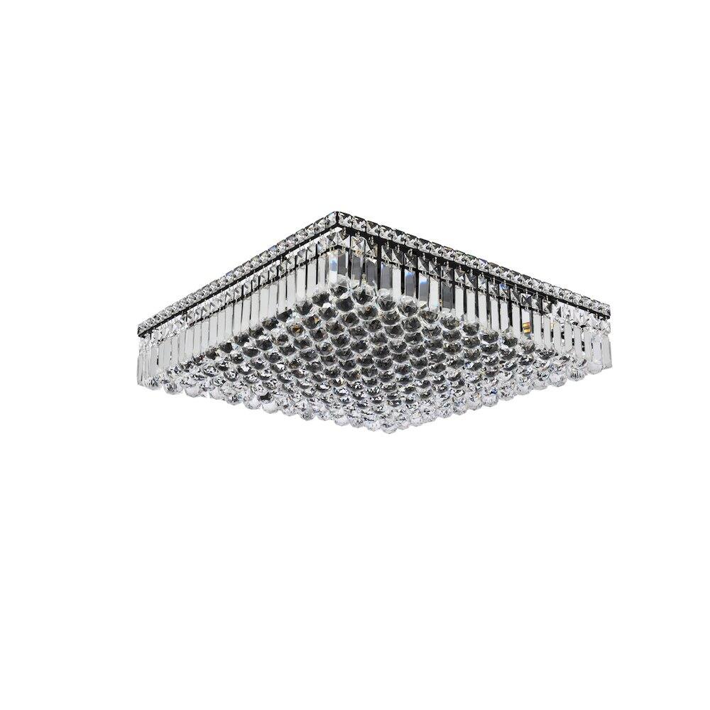 Left. Elegant Lighting - Maxime 24 Inch Black Flush Mount - Black And Clear.
