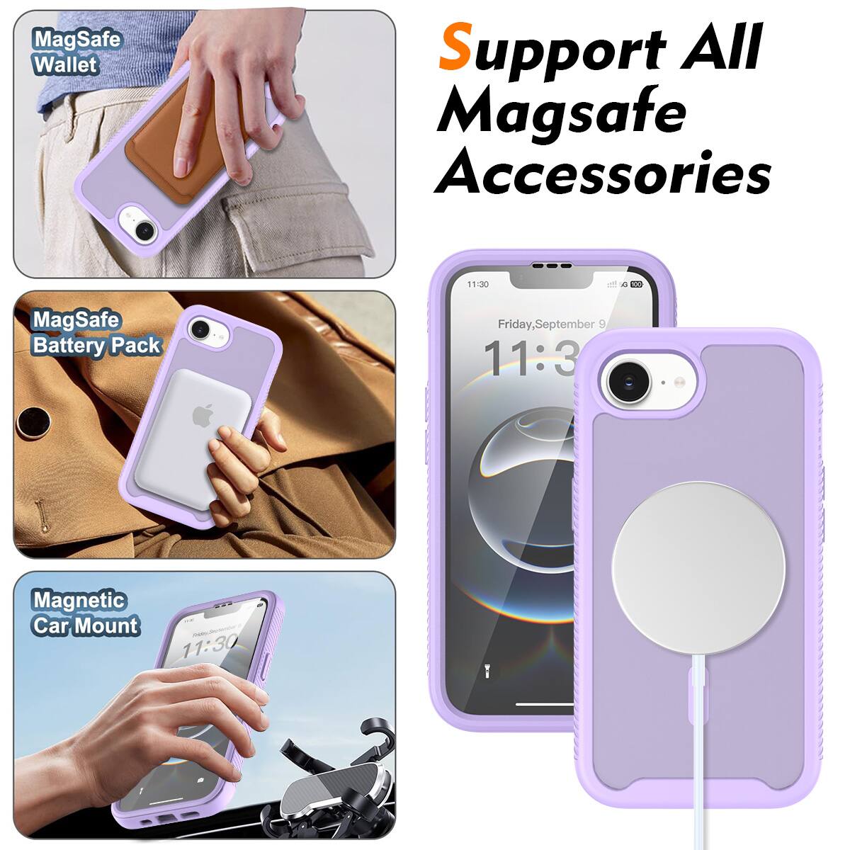 MagSafe Wallet Support All MagSafe Accessories

11:30 a.m. MagSafe Battery Pack

Friday, September 9

11:30 a.m. Magnetic Car Mount