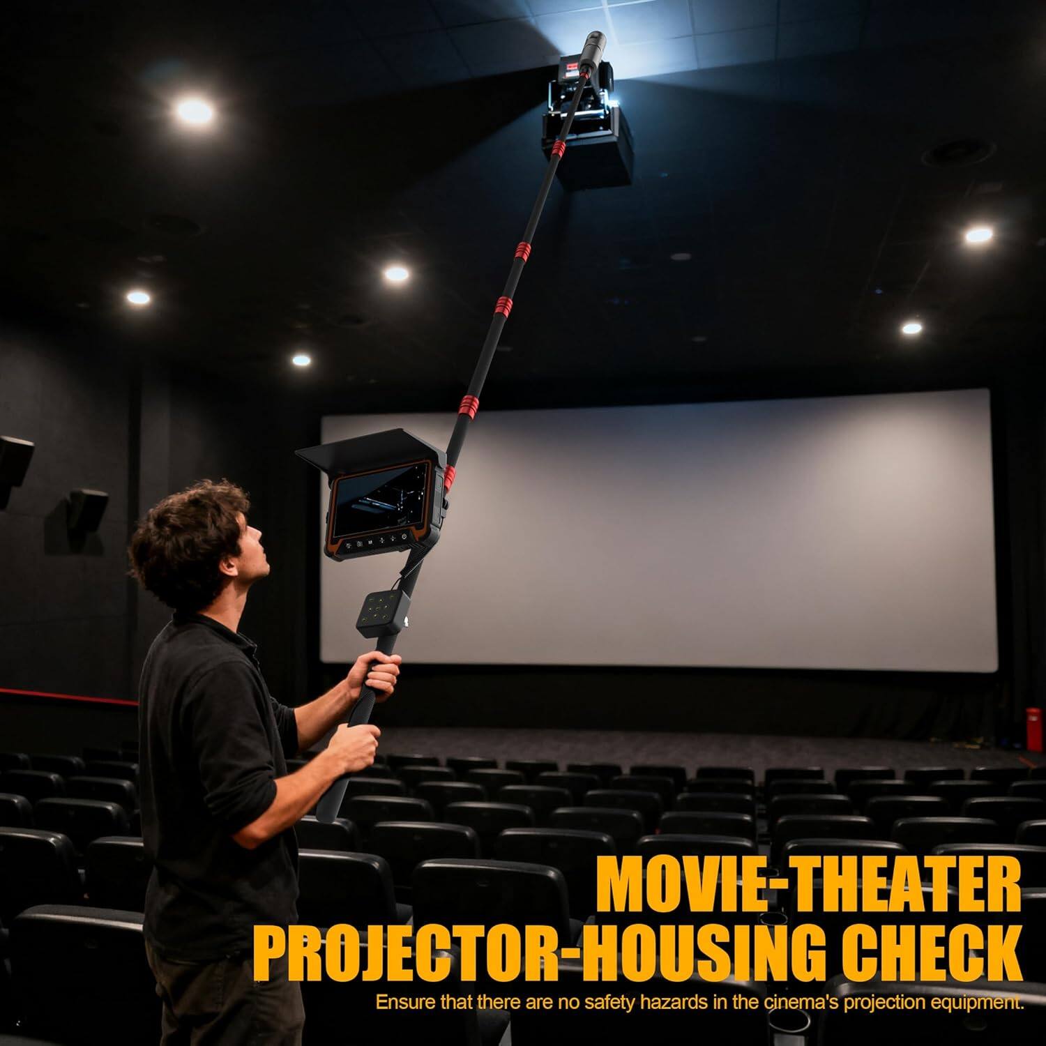 Angle. Aukfa - Drain Camera with 360° Rotating Head - 7" HD Borescope, 3M Telescopic Pole, IP68 for Search/Rescue/Car Inspection.