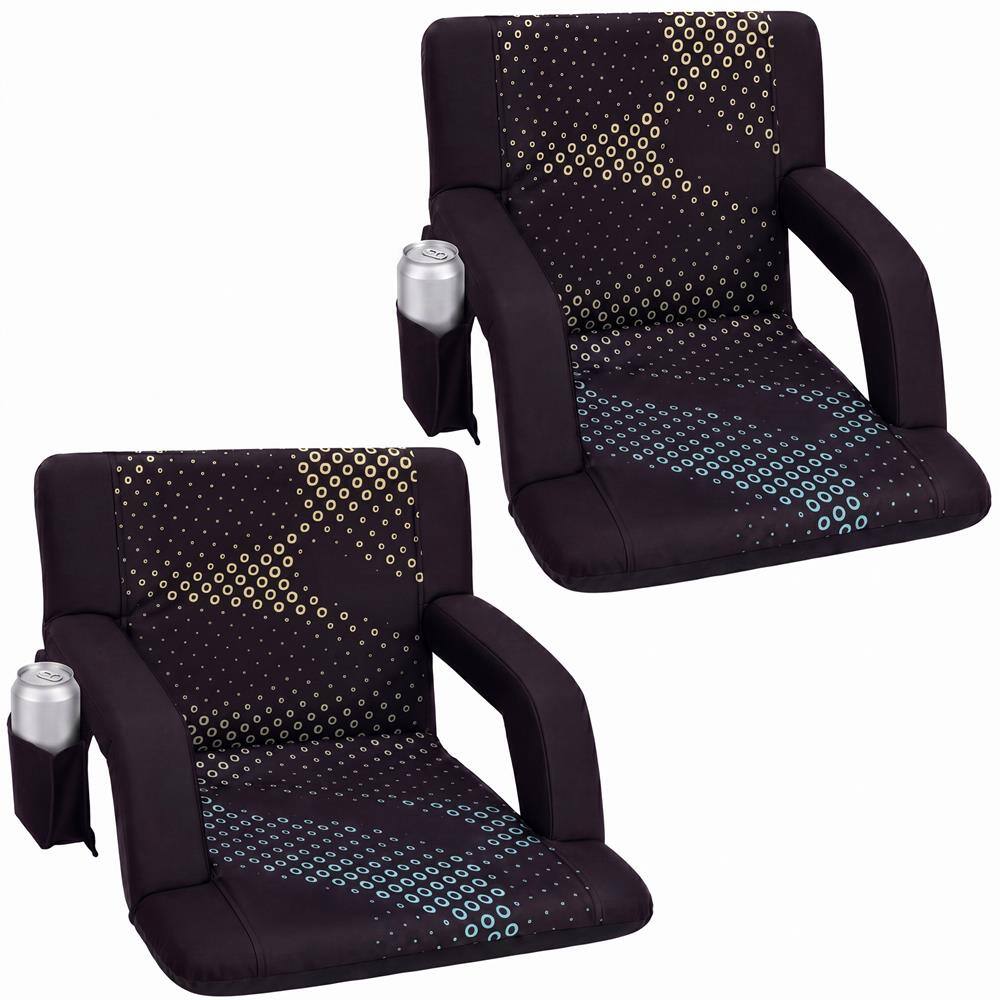 SereneLife 2 Pack Stadium Seats with Back Support, 25