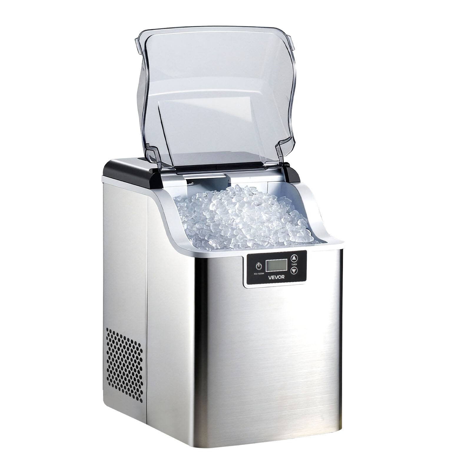 Alt View 5. VEVOR - Countertop Ice Maker, 44 lbs per Day, Self-Cleaning Portable Machine with Scoop, 4 lbs Ice-Storage Basket - Silver.