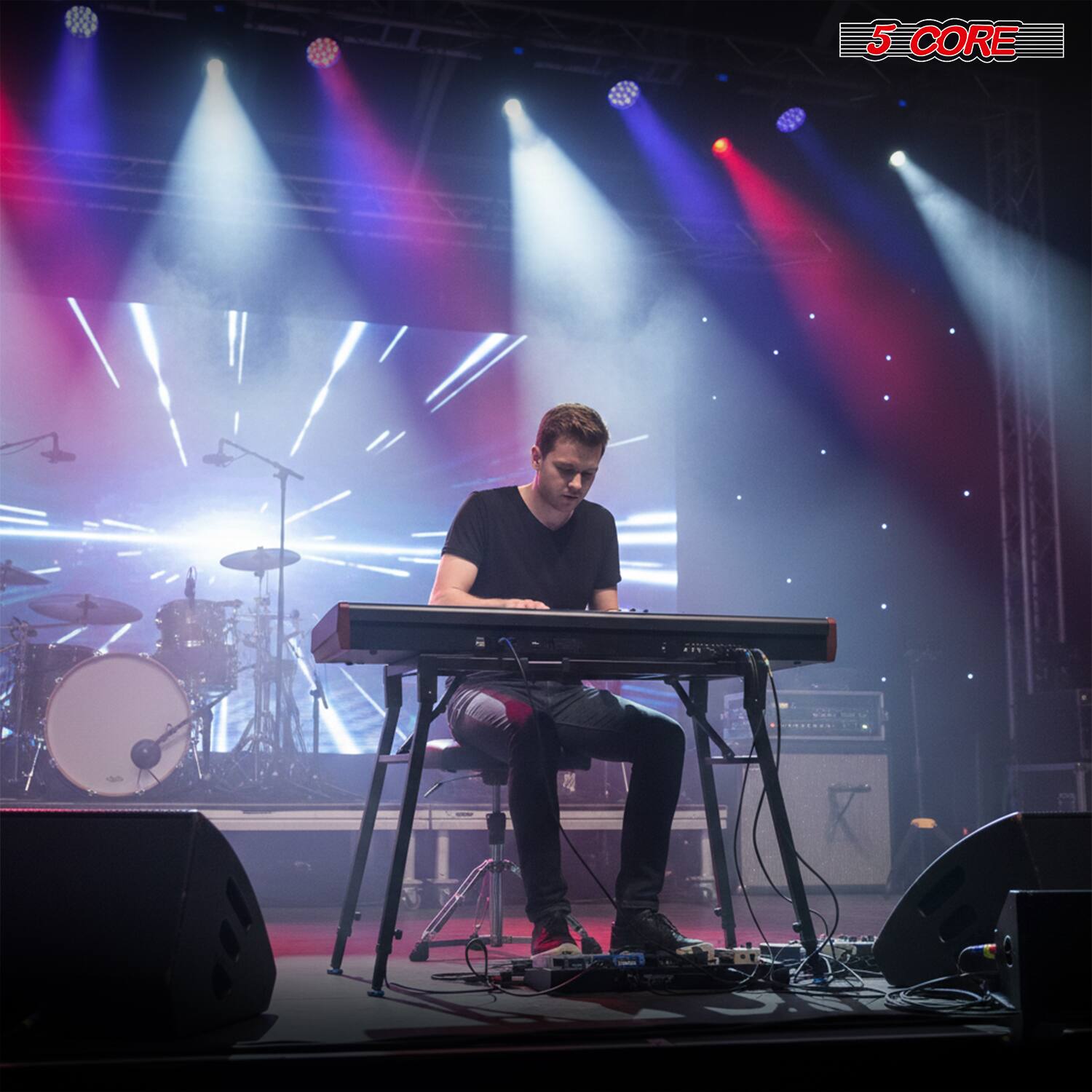 Alt View 3. 5 CORE - 5 Core keyboard Stand Adjustable Electric Digital Piano Synth Holder Heavy Duty for 54-88 Key Boards.