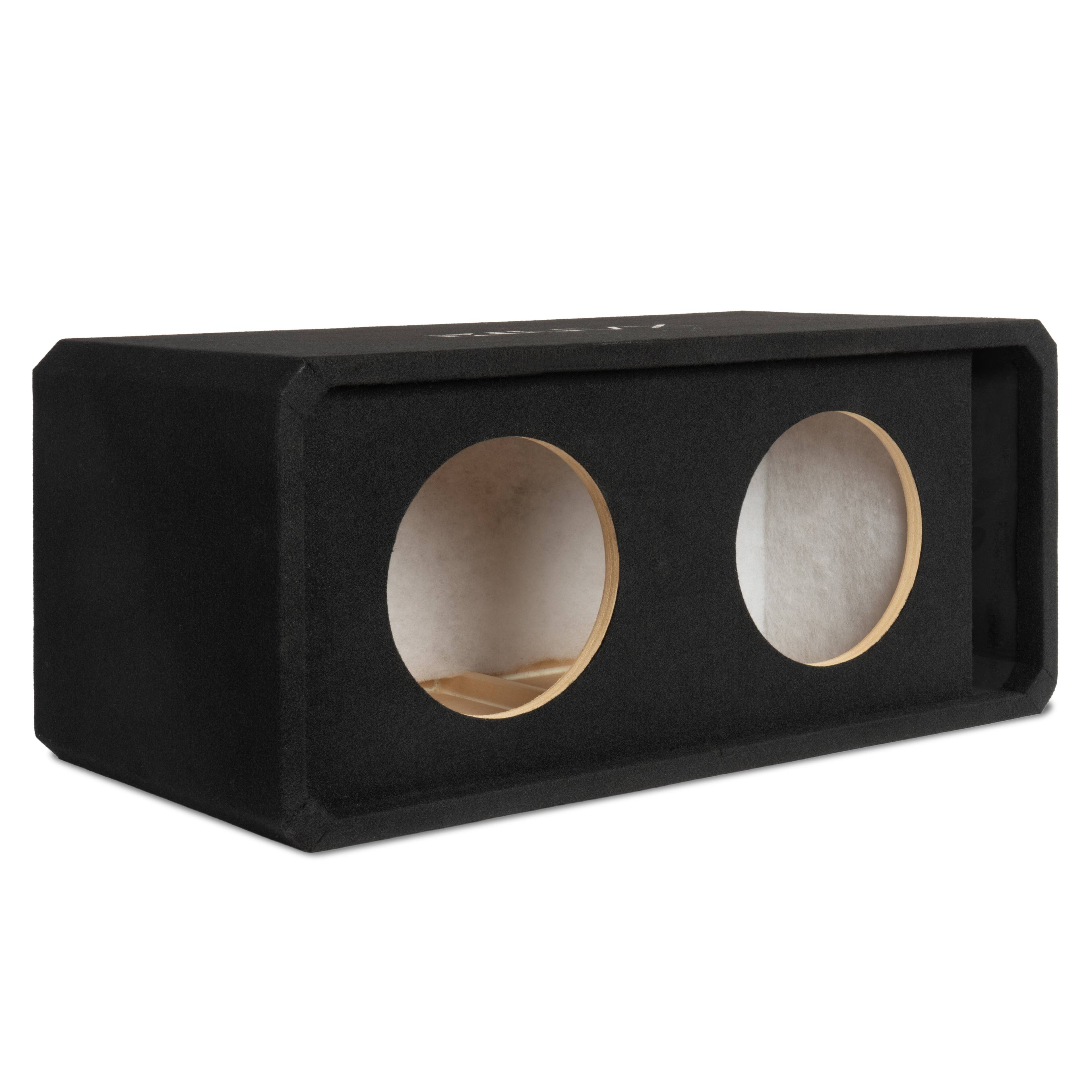 Left. NVX - NE102P Dual 10" Slot Ported 3/4" MDF Subwoofer Enclosure.