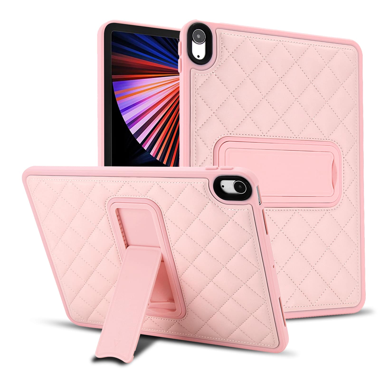 Dteck - Case for iPad (A16) 11th Generation 11-inch 2025/ iPad 10th Gen,Slim Elegant PU Leather Protective Cover with Kickstand - Pink
