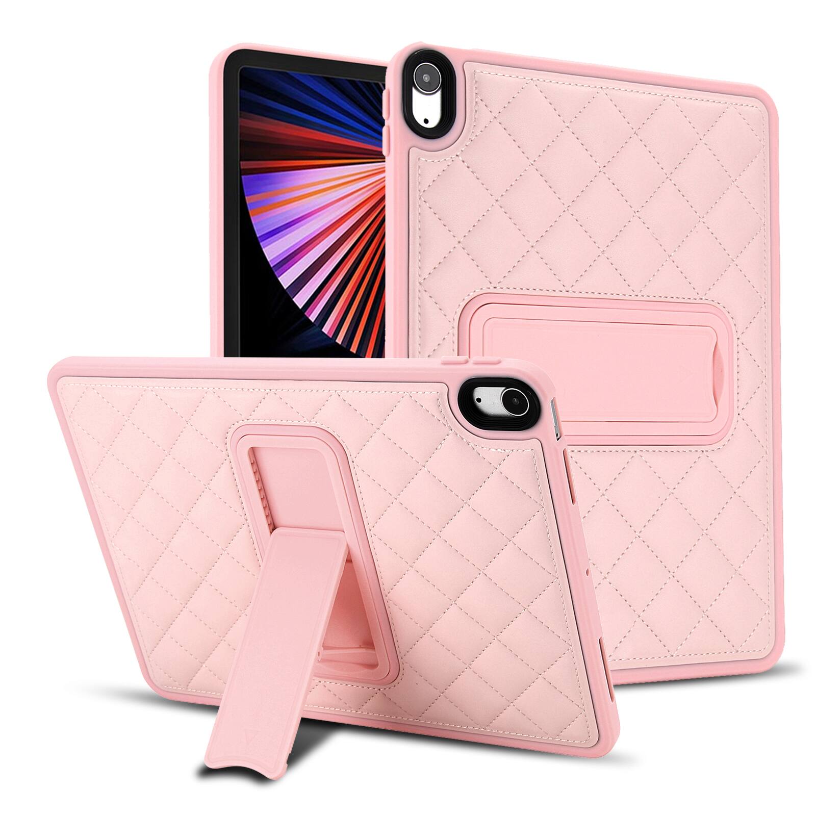 Front. Dteck - Case for iPad (A16) 11th Generation 11-inch 2025/ iPad 10th Gen,Slim Elegant PU Leather Protective Cover with Kickstand - Pink.