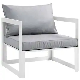 Fortuna Outdoor Patio Armchair by Modway - White Gray