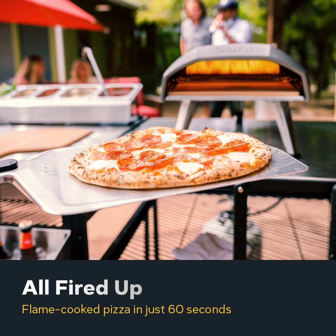 All Fired Up Flame-cooked pizza in just 60 seconds