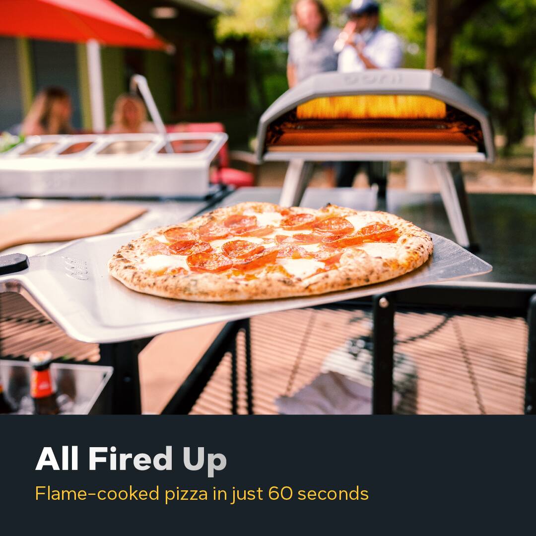 All Fired Up Flame-cooked pizza in just 60 seconds