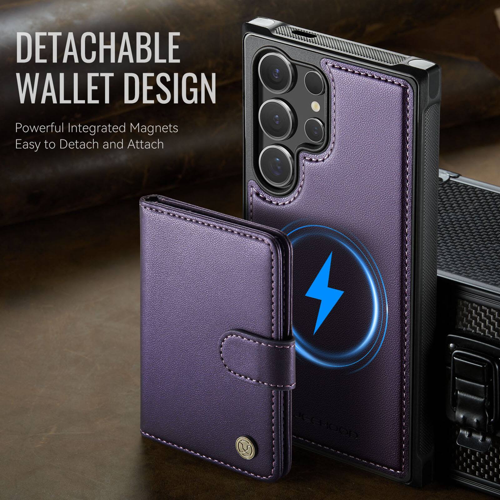 DETACHABLE WALLET DESIGN  
Powerful Integrated Magnets  
Easy to Detach and Attach