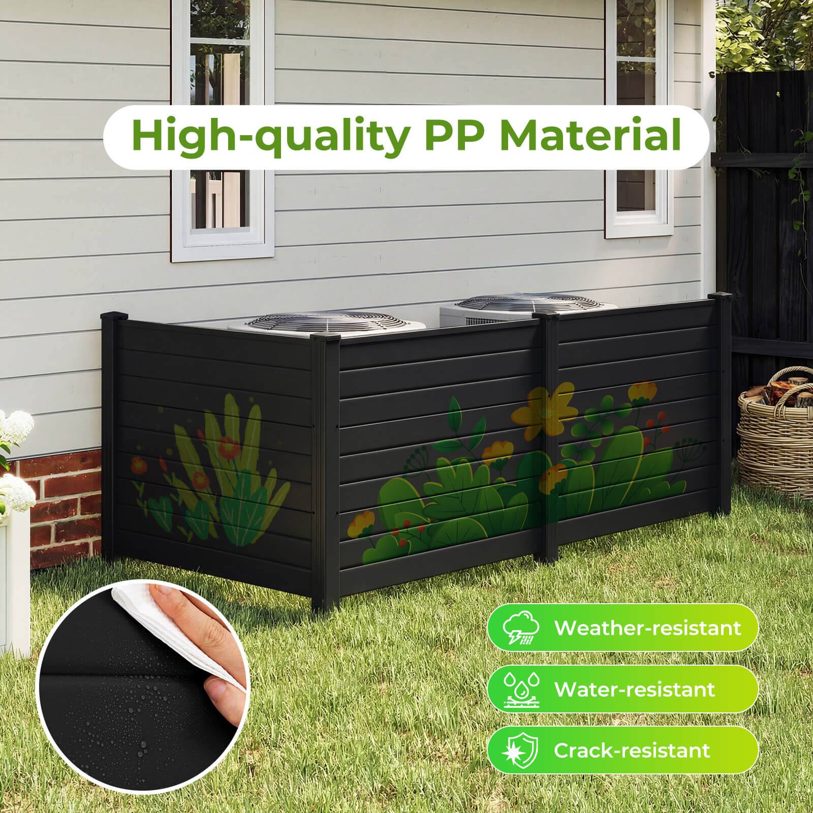 High-quality PP Material

- Weather-resistant
- Water-resistant
- Crack-resistant