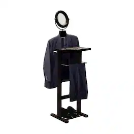 FurniFact - Solid Wood Suit Stand, Valet Stand for Clothes with Mirror and Tray - Espresso