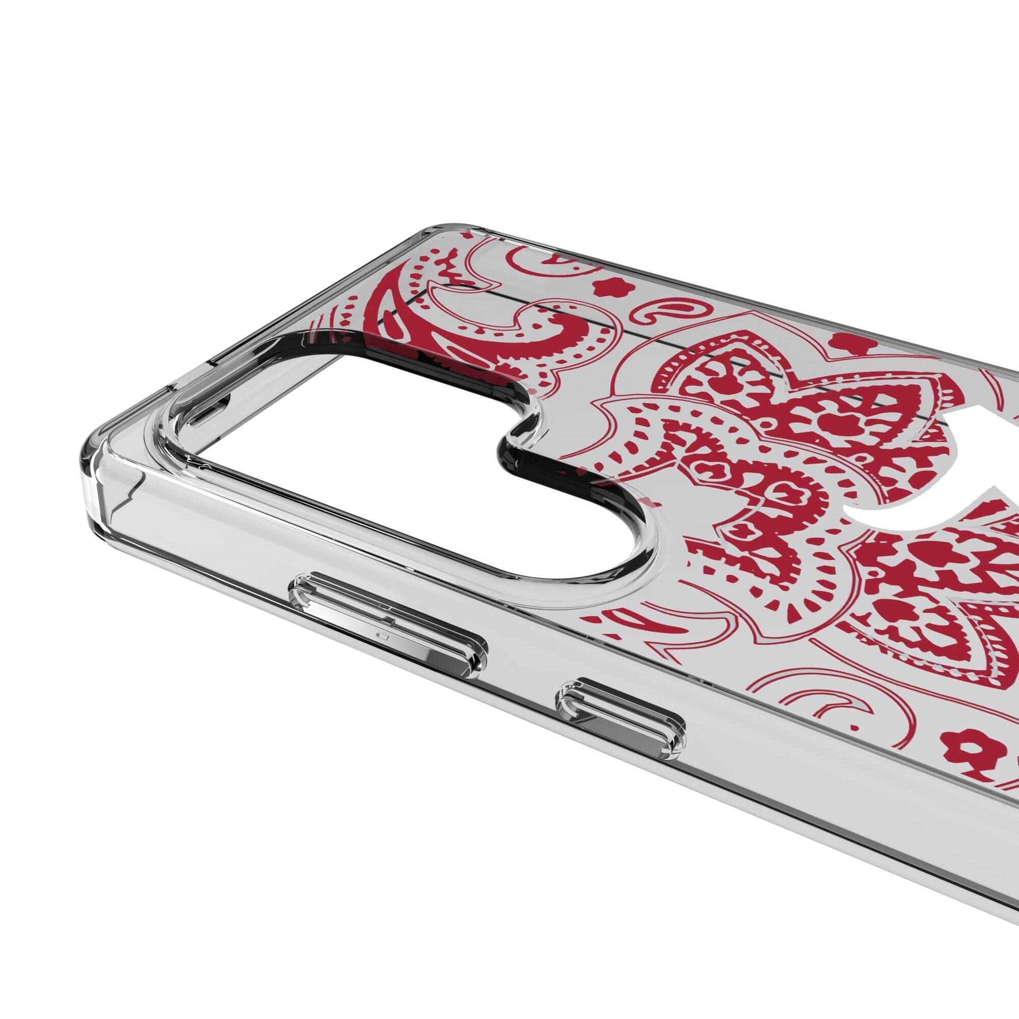 Alt View 2. Keyscaper - Alabama Crimson Tide Paisley Galaxy Clear Case - S24 - Multicolor.