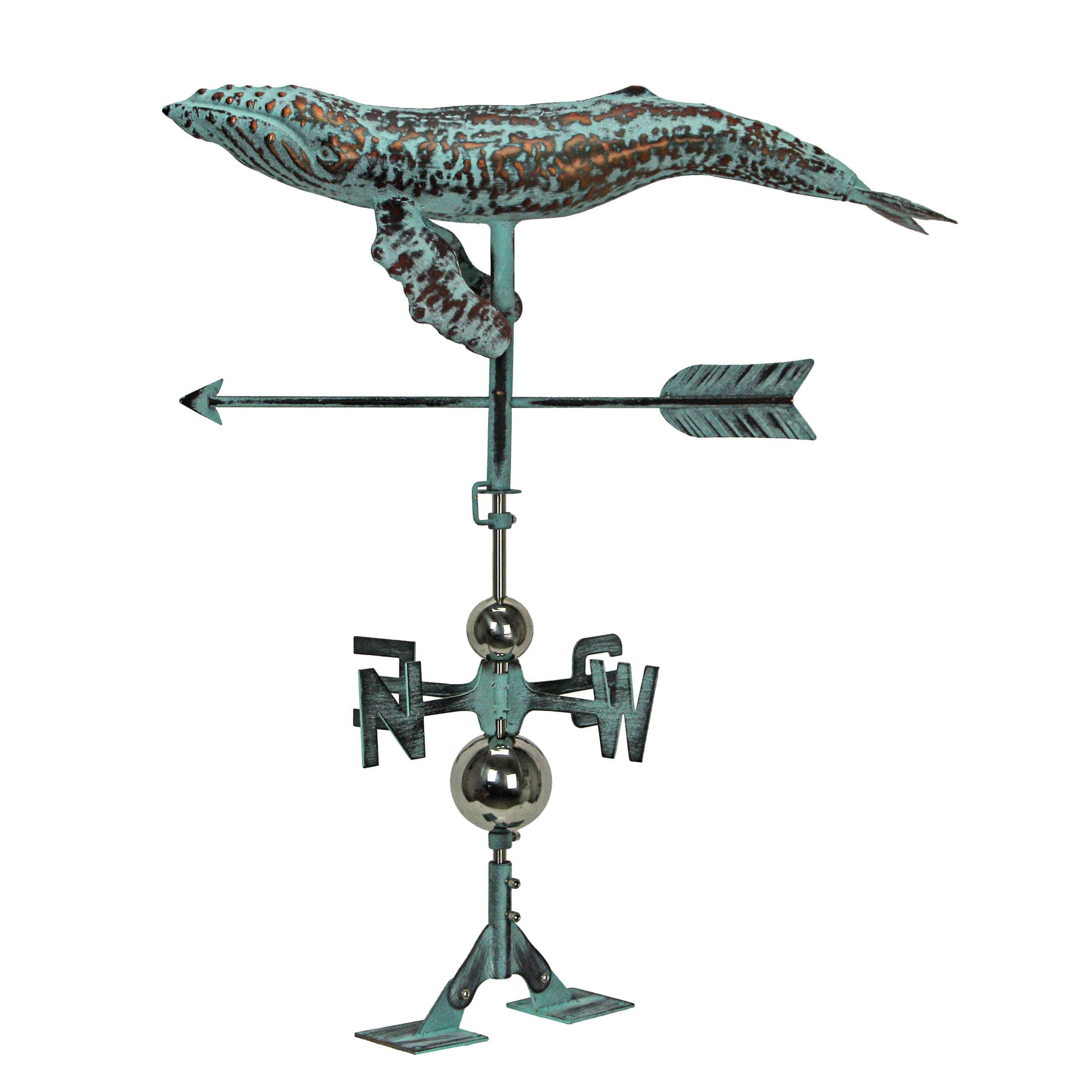 Things2Die4 - Verdigris Copper Humpback Whale Weathervane Roof Mount Home Garden Decor Art - Teal price history on PriceWatchPro