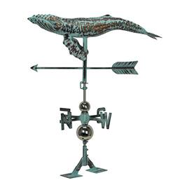 Things2Die4 - Verdigris Copper Humpback Whale Weathervane Roof Mount Home Garden Decor Art - Teal