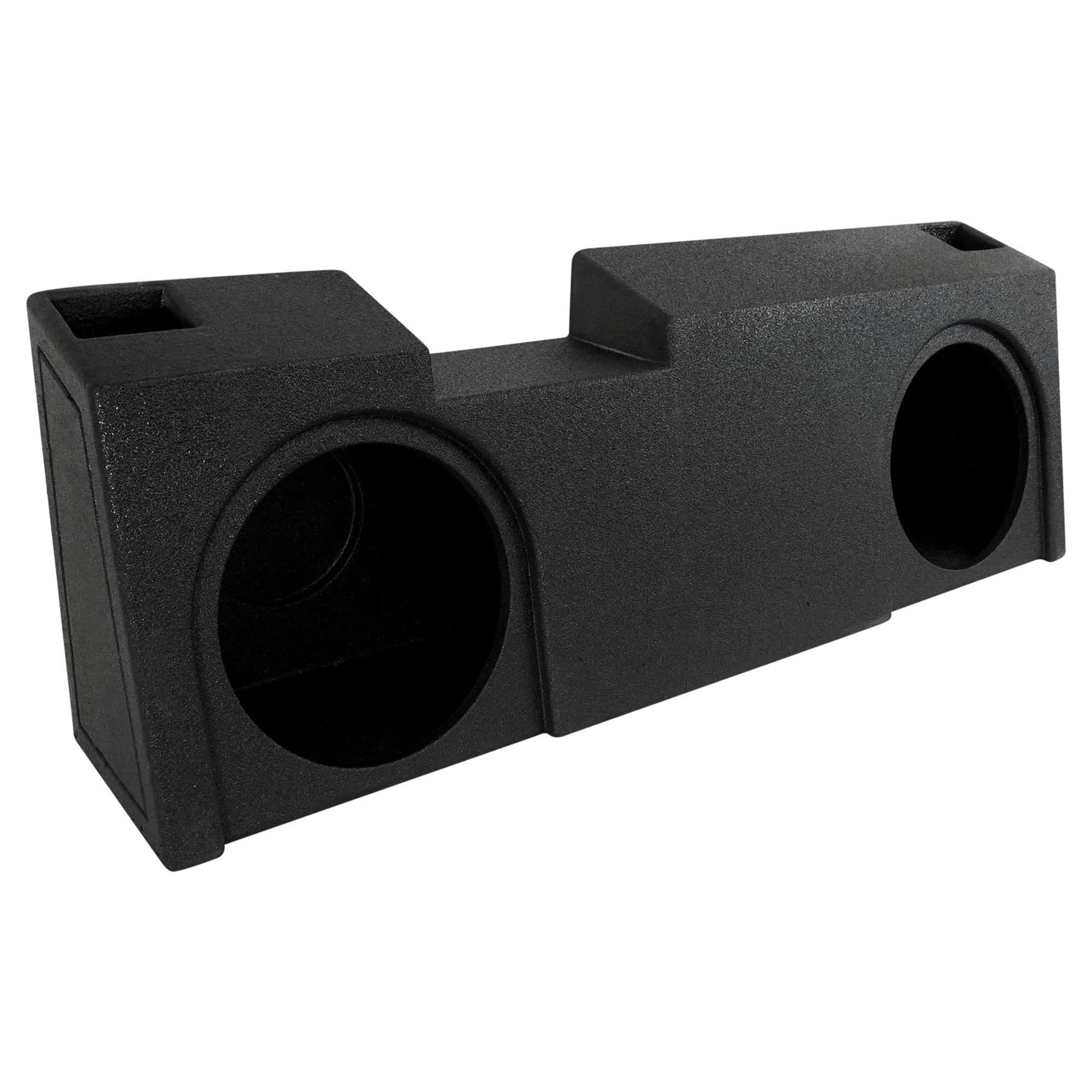 QPower - Dual 10" Sub Box - Chevy Silverado & GMC Sierra Crew & Double Cab 19-26 - Black - Charcoal