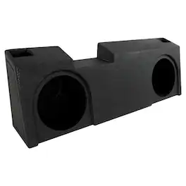 QPower - Dual 10" Sub Box - Chevy Silverado & GMC Sierra Crew & Double Cab 19-26 - Black - Charcoal